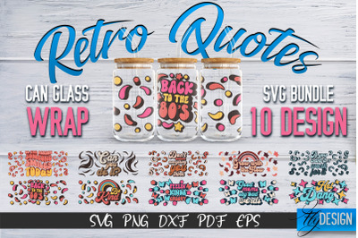 Glass Can Wrap SVG | Retro Wrap SVG | Glass Can Bundle vol.3