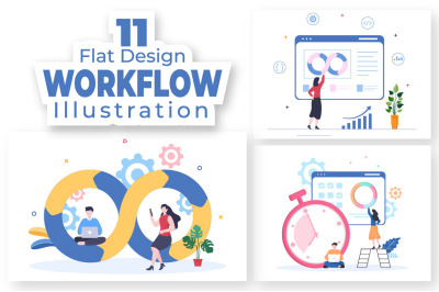 11 Business Workflow Organization Illustration