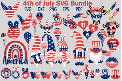 Patriotic 4th of July Bundle SVG PNG DXF Independence Day