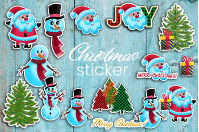 Christmas stickers printable bundle