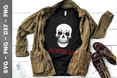 Austin 3&3A;16 Red Eyed Skull