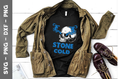 Stone Cold Distressed Blue Smoke Skull