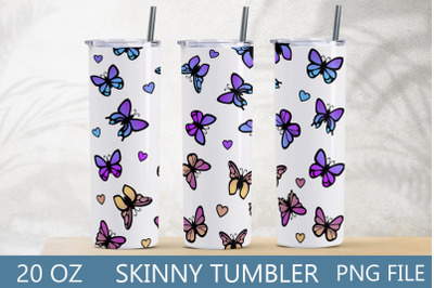 Butterfly tumbler sublimation, 20 oz skinny tumbler wrap