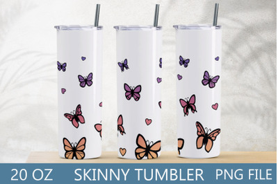 Butterfly 20 oz skinny tumbler wrap, Sublimation design