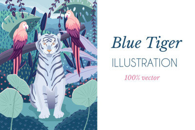 Blue Tiger Illustration