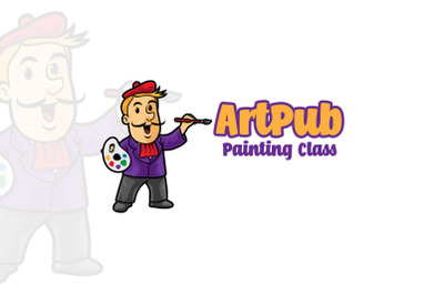 Painting Class Mascot Logo