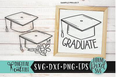 Graduate Cap | Floral and Plain - Graduation SVG