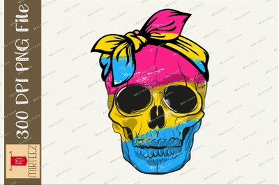 Pansexual LGBTQ Skull Gay Pride PNG