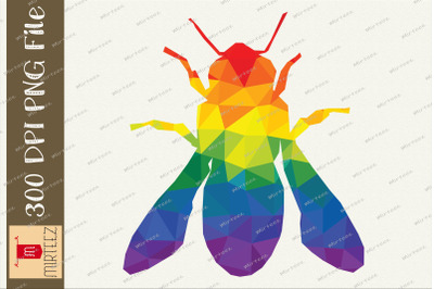 Geometric Bee Face LGBT Flag Pride PNG