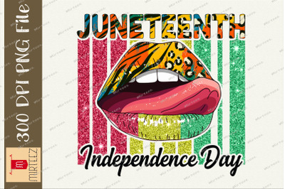 Juneteenth Independence Day Sexy Lip PNG