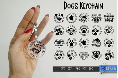 Dogs SVG Bundle | Round Keychain Designs | Pets Keychain SVG