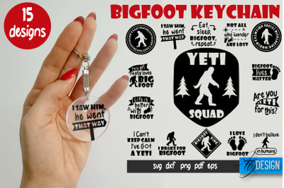 Bigfoot SVG Bundle | Round Keychain | Yeti Keychian