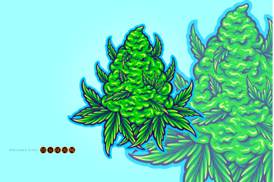 Weed leaf plant natural Hemp Cannabis Illustrations