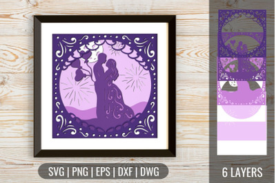 3D Wedding Shadow Box 1 SVG