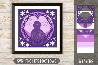 3D Wedding Shadow Box 8&nbsp;SVG