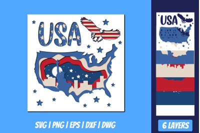 USA Shadow Box SVG