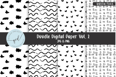 Doodle Digital Paper Vol. 2 | 12 Variations
