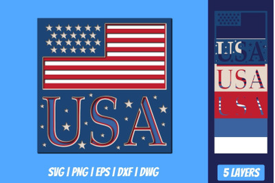 USA Shadow Box SVG