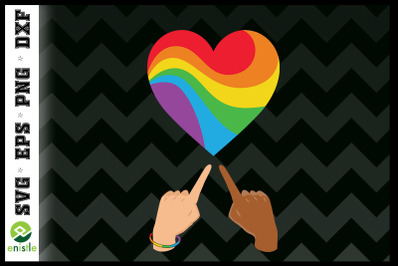 Pride LGBT Poiting Rainbow Heart