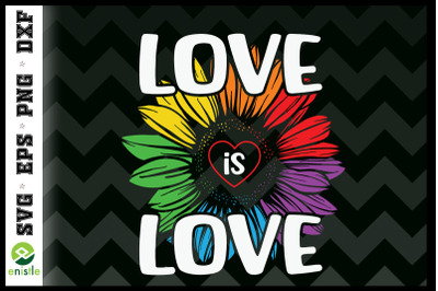 Rainbow Sunflower Love Is Love LGBT