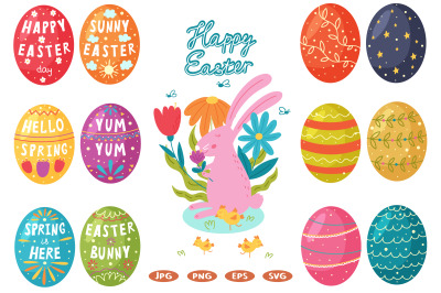 Happy Easter egg vector collection