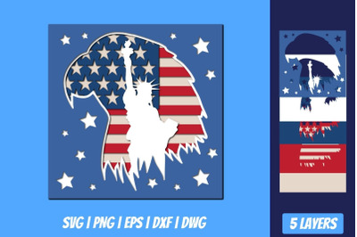 United States&amp;nbsp;Shadow Box SVG