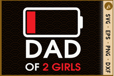 Dad of 2 Girls Low battery Funny