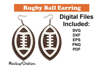 American Football Earrings SVG| Rugby Ball Earring Design