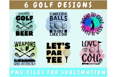 Golf Sublimation Designs Bundle, 6 Golf Quotes PNG Files, Golf Sayings