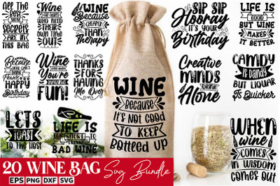 Wine Bag Svg Bundle