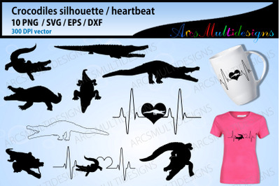 Crocodile silhouette / crocodile heartbeat