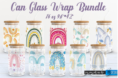 Rainbow Glass Can Wrap Bundle SVG | Beer Glass Can Wrap SVG