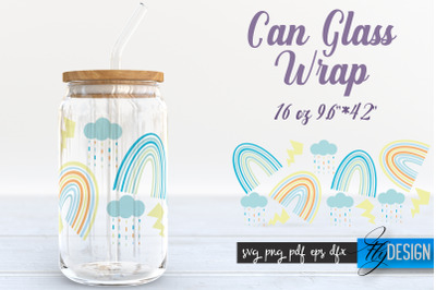 Rainbow Glass Can Wrap SVG | Beer Glass Can Wrap SVG | Libbey Glass