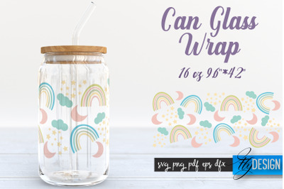 Rainbow Glass Can Wrap SVG | Beer Glass Can Wrap SVG | Libbey Glass