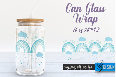 Rainbow Glass Can Wrap SVG | Beer Glass Can Wrap SVG | Libbey Glass