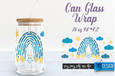 Rainbow Glass Can Wrap SVG | Beer Glass Can Wrap SVG | Libbey Glass