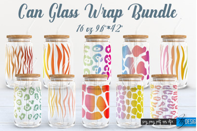 Animal Glass Can Wrap SVG | 16 oz Libbey Glass Can Wrap SVG