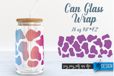 Animal Glass Can Wrap SVG | Cow Design