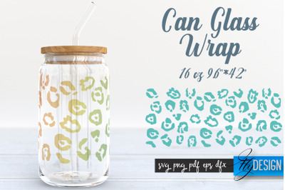 Animal Glass Can Wrap SVG | Leopard Can