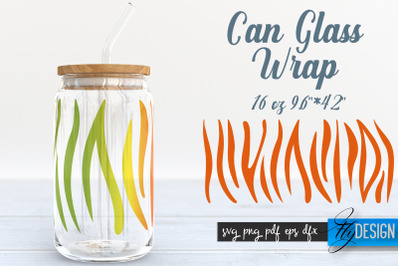 Animal Glass Can Wrap SVG | Tiger Can