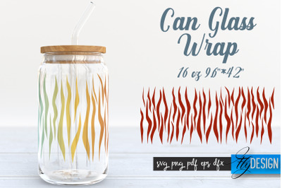 Animal Glass Can Wrap SVG | Tiger Can