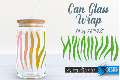 Animal Glass Can Wrap SVG | Zebra Can