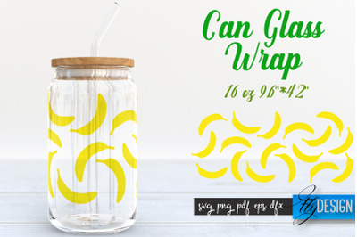 Summer Glass Can Wrap SVG | Tropical 16 oz Libbey Glass Can Wrap SVG