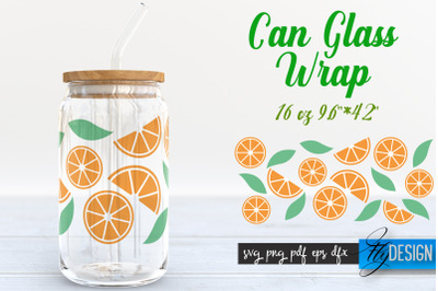 Summer Glass Can Wrap SVG | Tropical 16 oz Libbey Glass Can Wrap SVG