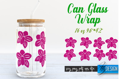 Summer Glass Can Wrap SVG | Tropical 16 oz Libbey Glass Can Wrap SVG