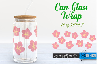 Summer Glass Can Wrap SVG | Tropical 16 oz Libbey Glass Can Wrap SVG