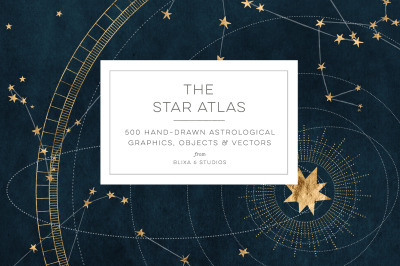 The Star Atlas: Astrology Graphics &amp; Hand-Drawn Zodiac Vectors