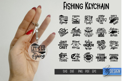 Fishing Keychain | Round Keychain Design