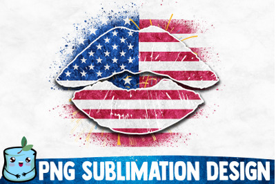 USA Lips Sublimation Design