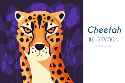 Cheetah illustration, vector